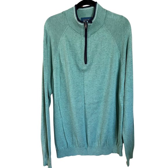 Heather Green Quarter-Zip Sweater // Fairlane Men's Size XL - Picture 1 of 5